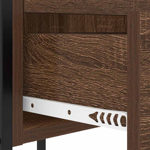 vidaXL Bedside Cabinet 2 pcs Brown oak 42 x 41 x 61 cm Engineered wood