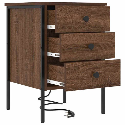 vidaXL Bedside Cabinet 2 pcs Brown oak 42 x 41 x 61 cm Engineered wood