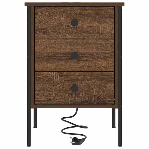 vidaXL Bedside Cabinet 2 pcs Brown oak 42 x 41 x 61 cm Engineered wood