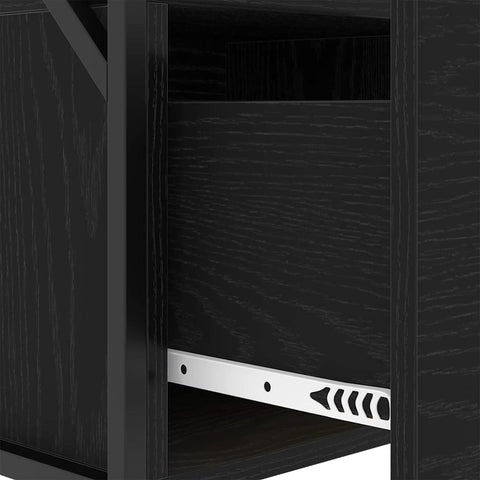 vidaXL Bedside Cabinet Black oak 40 x 31 x 60 cm Engineered wood