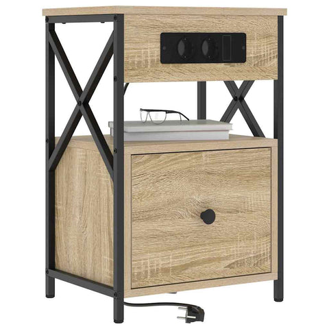 vidaXL Bedside Cabinet Sonoma oak 40 x 31 x 60 cm Engineered wood