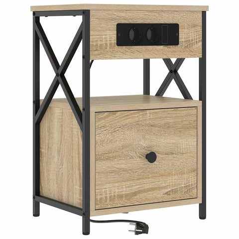 vidaXL Bedside Cabinet with Drawer 2 pcs Sonoma oak 40 x 31 x 60 cm