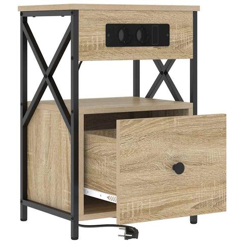 vidaXL Bedside Cabinet with Drawer 2 pcs Sonoma oak 40 x 31 x 60 cm