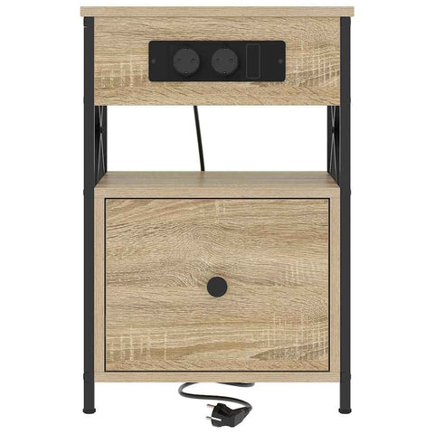 vidaXL Bedside Cabinet with Drawer 2 pcs Sonoma oak 40 x 31 x 60 cm