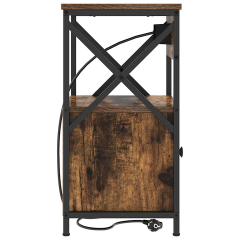 vidaXL Bedside Cabinet Smoked oak 40 x 31 x 60 cm Engineered wood