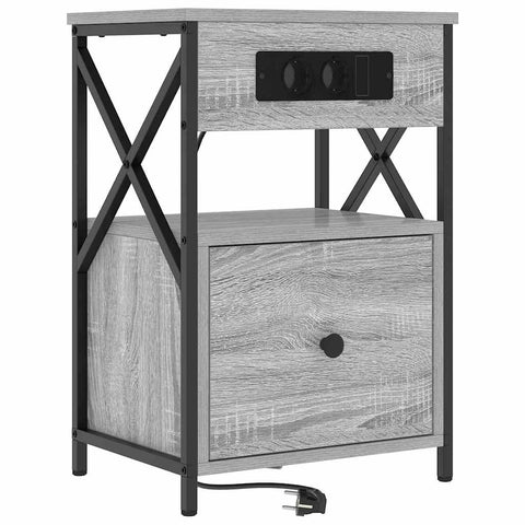 vidaXL Bedside Cabinet Grey sonoma 40 x 31 x 60 cm Engineered wood