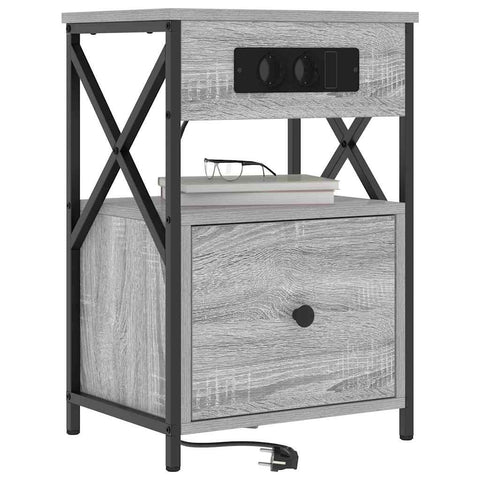 vidaXL Bedside Cabinet Grey sonoma 40 x 31 x 60 cm Engineered wood