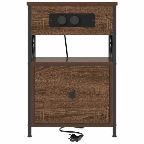 vidaXL Bedside Cabinet Brown oak 40 x 31 x 60 cm Engineered wood