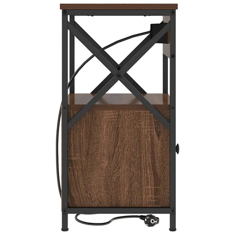 vidaXL Bedside Cabinet Brown oak 40 x 31 x 60 cm Engineered wood