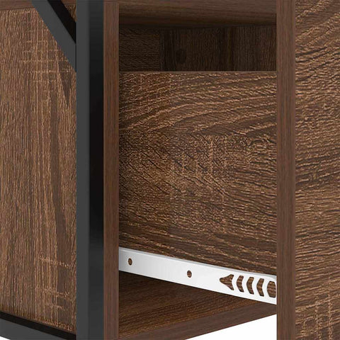 vidaXL Bedside Cabinet 2 pcs Brown oak 40 x 31 x 60 cm Engineered wood