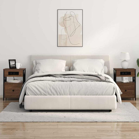vidaXL Bedside Cabinet 2 pcs Brown oak 40 x 31 x 60 cm Engineered wood