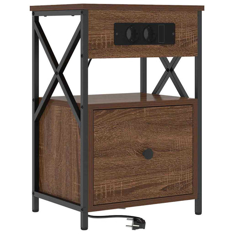 vidaXL Bedside Cabinet 2 pcs Brown oak 40 x 31 x 60 cm Engineered wood