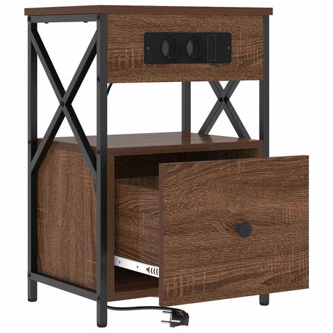 vidaXL Bedside Cabinet 2 pcs Brown oak 40 x 31 x 60 cm Engineered wood