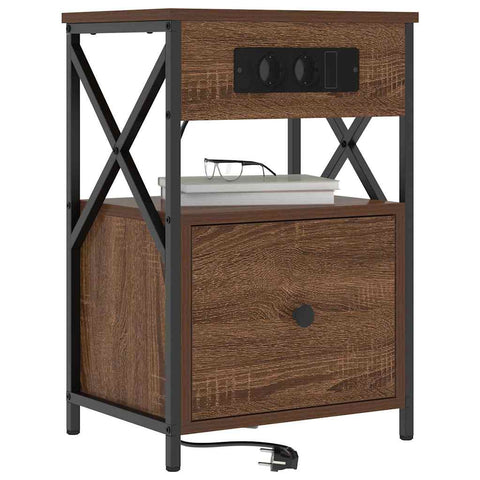 vidaXL Bedside Cabinet 2 pcs Brown oak 40 x 31 x 60 cm Engineered wood