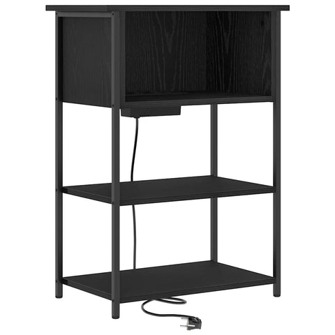 vidaXL Bedside Cabinet Black oak 55 x 31 x 76 cm Engineered wood