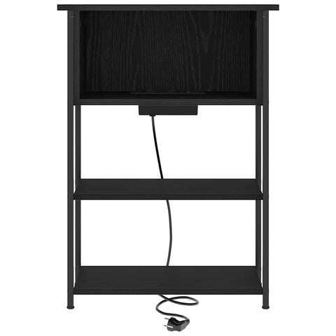 vidaXL Bedside Cabinet Black oak 55 x 31 x 76 cm Engineered wood
