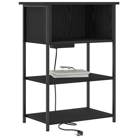 vidaXL Bedside Cabinet Black oak 55 x 31 x 76 cm Engineered wood