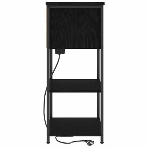 vidaXL Bedside Cabinet Black oak 55 x 31 x 76 cm Engineered wood