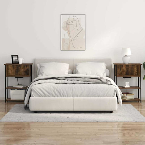 vidaXL Bedside Cabinet Smoked oak 55 x 31 x 76 cm Engineered wood