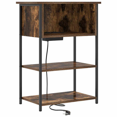 vidaXL Bedside Cabinet Smoked oak 55 x 31 x 76 cm Engineered wood
