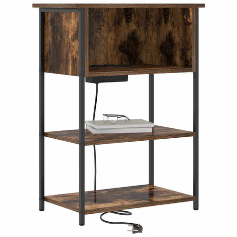 vidaXL Bedside Cabinet Smoked oak 55 x 31 x 76 cm Engineered wood