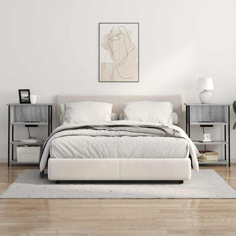 vidaXL Bedside Cabinet Grey sonoma 55 x 31 x 76 cm Engineered wood