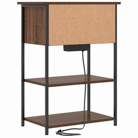 vidaXL Bedside Cabinet Brown oak 55 x 31 x 76 cm Engineered wood