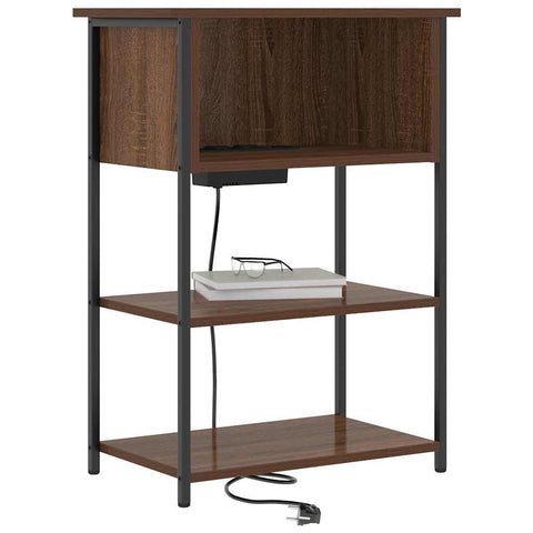 vidaXL Bedside Cabinet Brown oak 55 x 31 x 76 cm Engineered wood