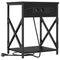 vidaXL Bedside Cabinet with Charging Station Black oak 41 x 31 x 51 cm