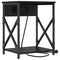 vidaXL Bedside Cabinet with Charging Station Black oak 41 x 31 x 51 cm