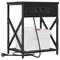 vidaXL Bedside Cabinet with Charging Station Black oak 41 x 31 x 51 cm
