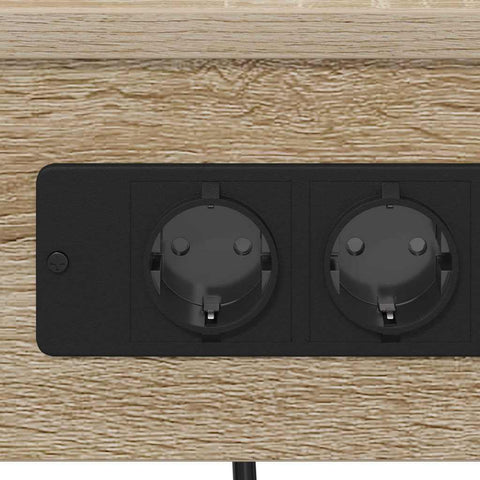 vidaXL Bedside Cabinet with Charging Station Sonoma oak