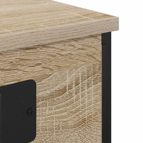 vidaXL Bedside Cabinet with Charging Station 2 pcs Sonoma oak