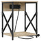 vidaXL Bedside Cabinet with Charging Station 2 pcs Sonoma oak
