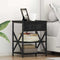 vidaXL Bedside Cabinet with Charging Station Black oak Engineered Wood