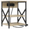 vidaXL Bedside Cabinet with Charging Station with Shelf Sonoma oak