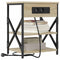 vidaXL Bedside Cabinet with Charging Station with Shelf Sonoma oak