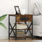 vidaXL Bedside Cabinet with Charging Station with Shelf Smoked oak
