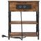 vidaXL Bedside Cabinet with Charging Station with Shelf Smoked oak