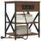 vidaXL Bedside Cabinet with Charging Station Brown oak Engineered Wood