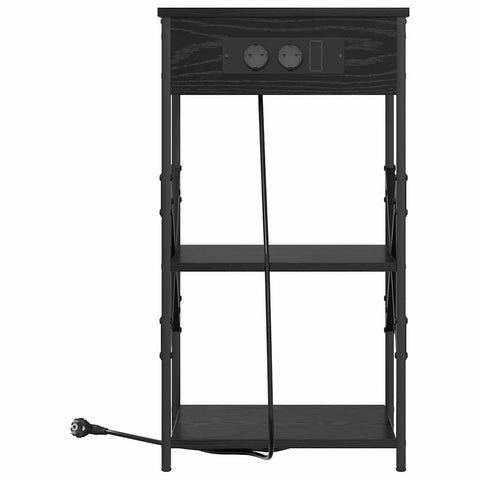 vidaXL Bedside Cabinet 2 pcs Black oak 41 x 31 x 76 cm Engineered wood