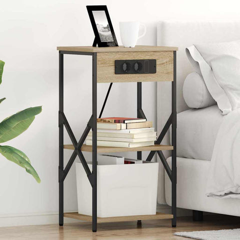 vidaXL Bedside Cabinet Sonoma oak 41 x 31 x 76 cm Engineered wood
