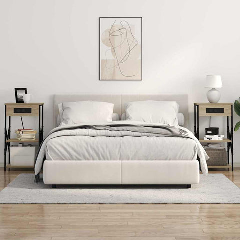 vidaXL Bedside Cabinet with Shelf 2 pcs Sonoma oak 41 x 31 x 76 cm