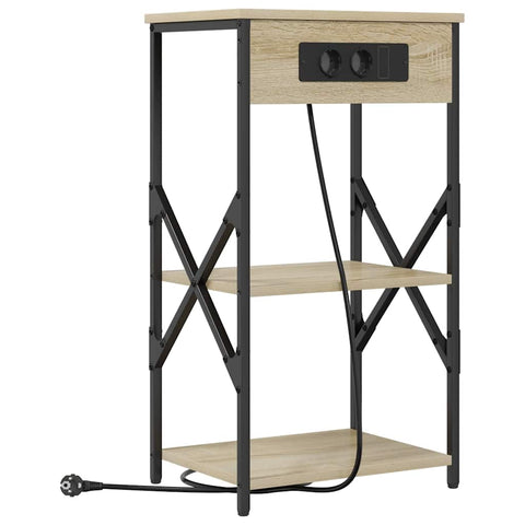 vidaXL Bedside Cabinet with Shelf 2 pcs Sonoma oak 41 x 31 x 76 cm