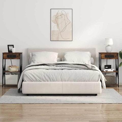 vidaXL Bedside Cabinet Smoked oak 41 x 31 x 76 cm Engineered wood