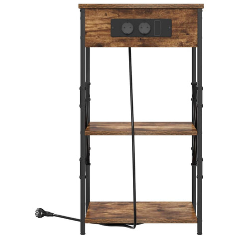 vidaXL Bedside Cabinet Smoked oak 41 x 31 x 76 cm Engineered wood