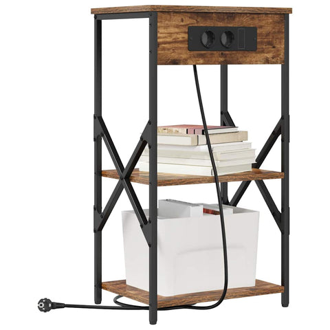 vidaXL Bedside Cabinet Smoked oak 41 x 31 x 76 cm Engineered wood