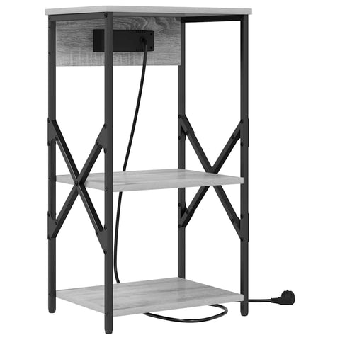 vidaXL Bedside Cabinet with Shelf 2 pcs Grey sonoma 41 x 31 x 76 cm