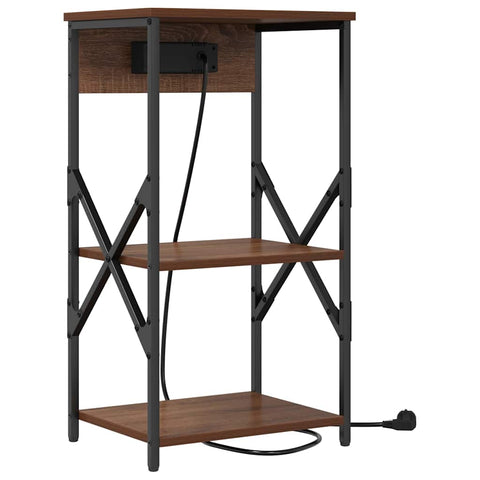 vidaXL Bedside Cabinet Brown oak 41 x 31 x 76 cm Engineered wood