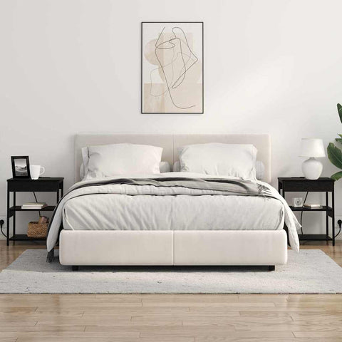 vidaXL Bedside Cabinet Black oak Engineered wood